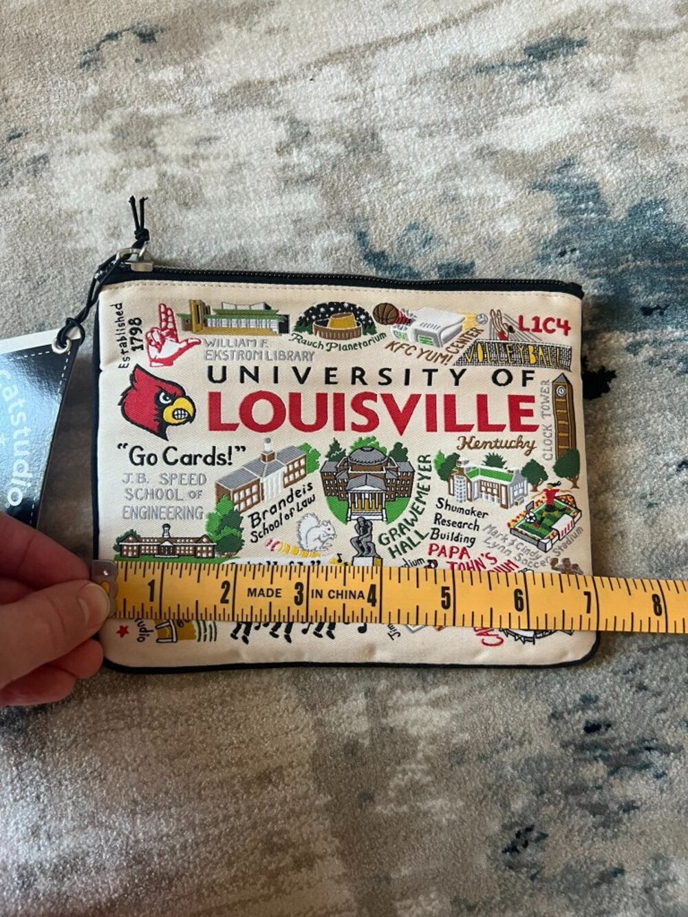 NWT Catstudio - University of Louisville Small Zip Bag/Pouch 7"